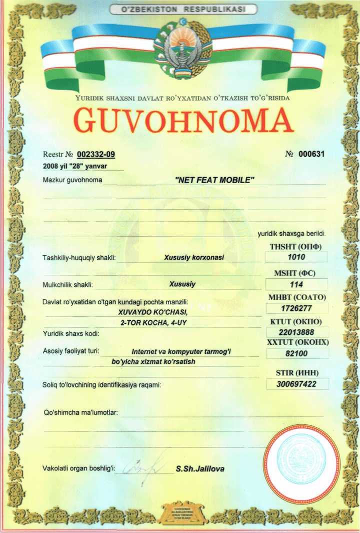 certificate rus name